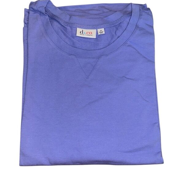 Denim & Co Womens 3X Knit Top Spring Lilac Hi Low Hem French Terry Fabric NWT - Picture 1 of 6